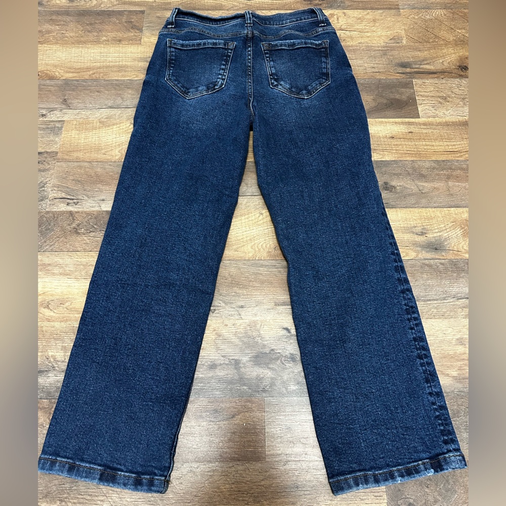 Kensie High Rise Straight Jeans in Deep Blue - Picture 4 of 5